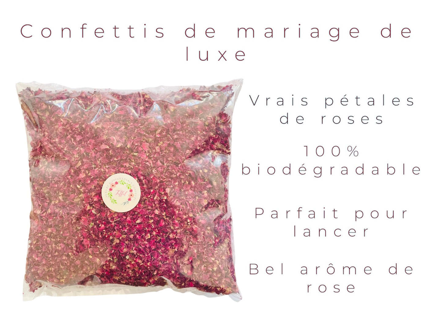 Luxury Wedding Confetti - Dried Rose Petals - Red